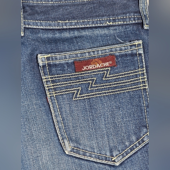 Vintage Jordache 90s Y2K Bootcut Jeans Size 32L Zigzag Pocket Made in HK Unisex - Picture 4 of 9